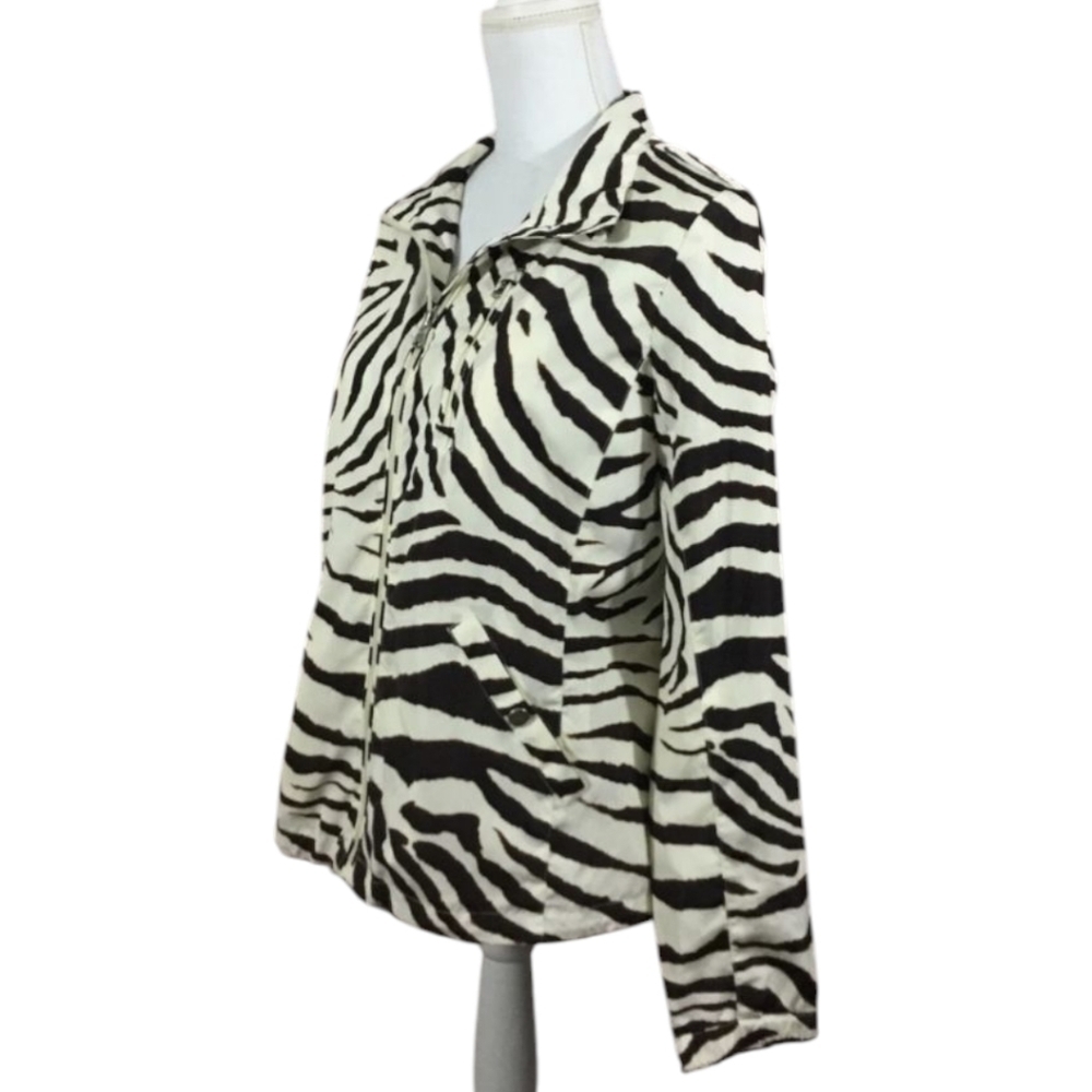 New Ralph Lauren Zip Up Windbreaker Jacket Brown Zebra Animal Print NWT Sz XL - Picture 3 of 14